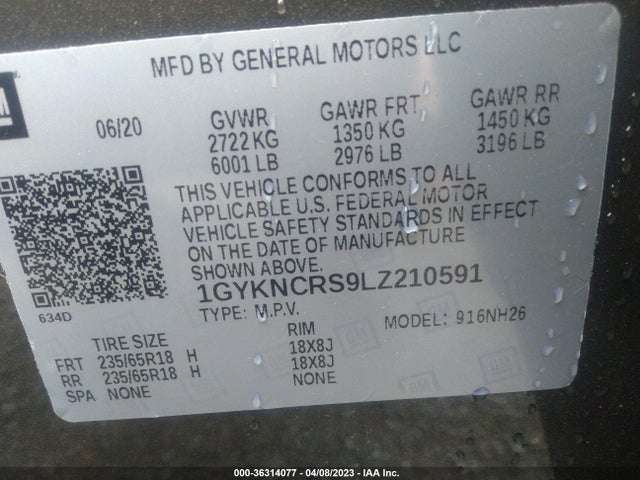 1GYKNCRS9LZ210591 Cadillac Xt5 Premium Luxury Fwd