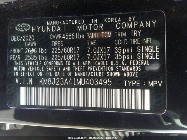 Hyundai TUCSON SE 2021 KM8J23A41MU403495 Image 11