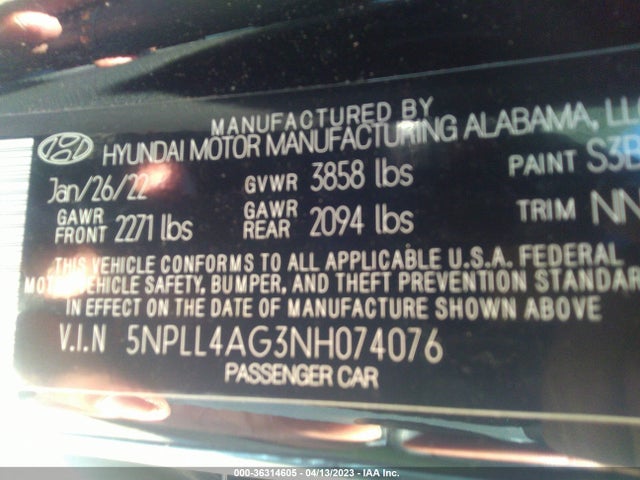 Hyundai ELANTRA SE 2022 5NPLL4AG3NH074076 Image 11