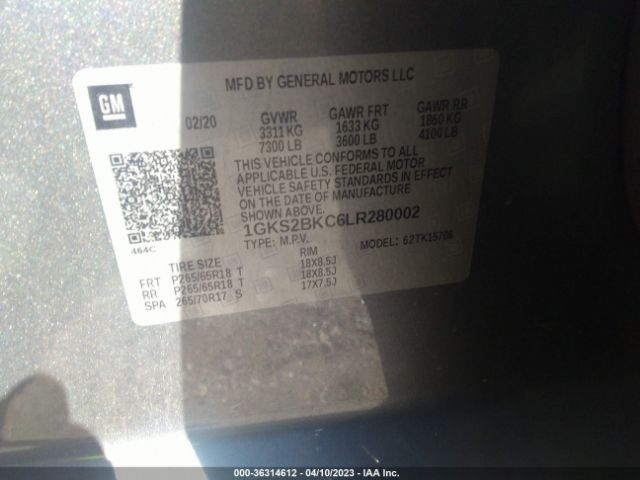1GKS2BKC6LR280002 GMC YUKON SLT