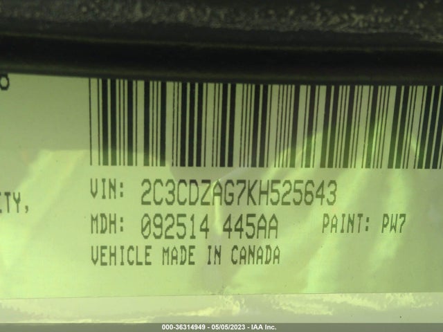 Dodge Challenger Sxt 2019 2C3CDZAG7KH525643 Image 9