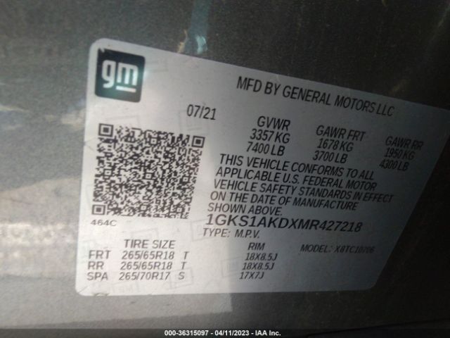 IGKS1AKDXMR427218 GMC Yukon