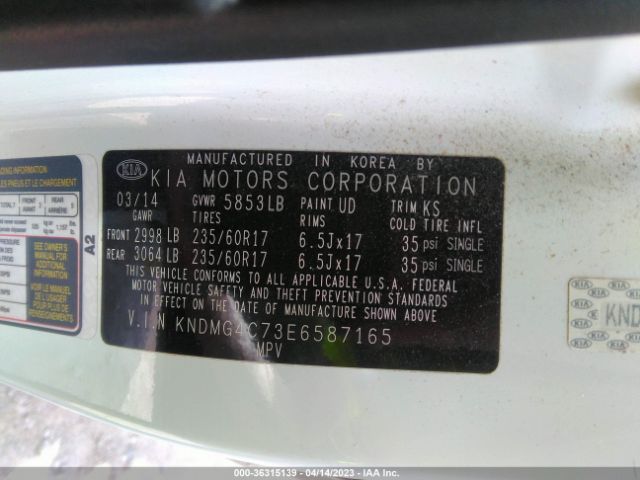 KNDMG4C73E6587165 KIA SEDONA LX