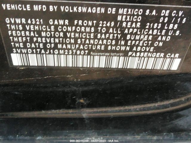 3VWD17AJ1GM237907 Volkswagen Jetta 1.8t Sport