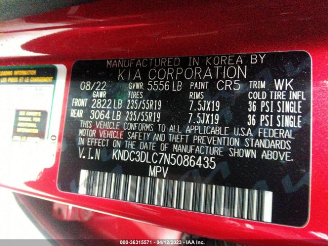 KNDC3DLC7N5086435 KIA Ev6 Wind