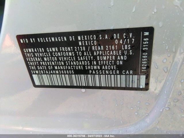 3VW2B7AJ4HM368805 Volkswagen Jetta 1.4t S