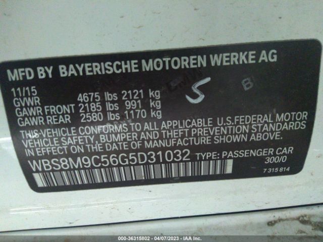 WBS8M9C56G5D31032 BMW M3