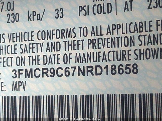 3FMCR9C67NRD18658 Ford Bronco Sport Outer Banks