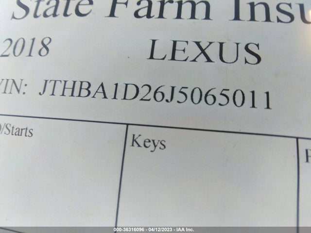 JTHBA1D26J5065011 Lexus Is Is 300