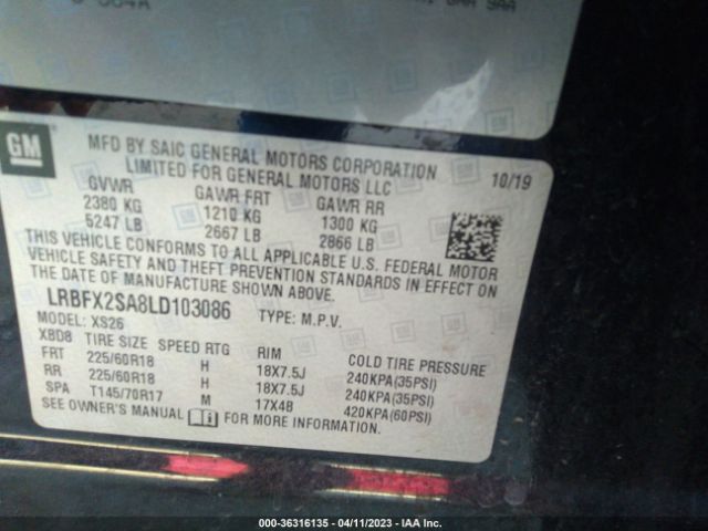 LRBFX2SA8LD103086 Buick Envision Essence