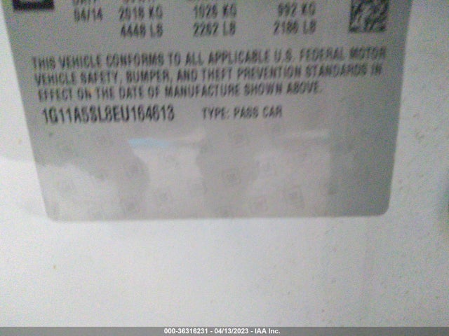2014 CHEVROLET MALIBU LS VIN: 1G11A5SL8EU164613