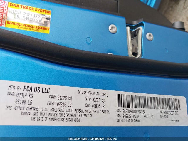 Dodge Charger Sxt 2019 2C3CDXBG1KH714324 Image 9