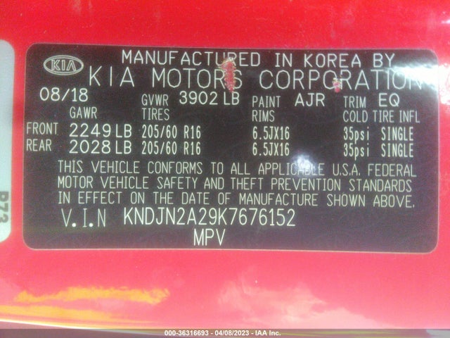 KIA Soul Base 2019 KNDJN2A29K7676152 Image 10