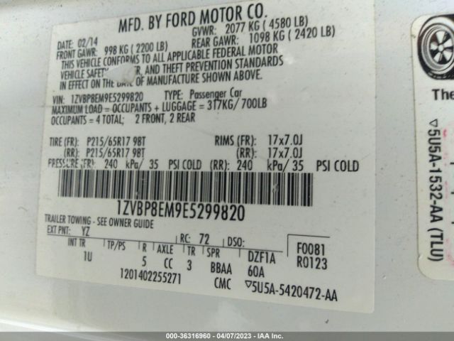 1ZVBP8EM9E5299820 Ford Mustang V6