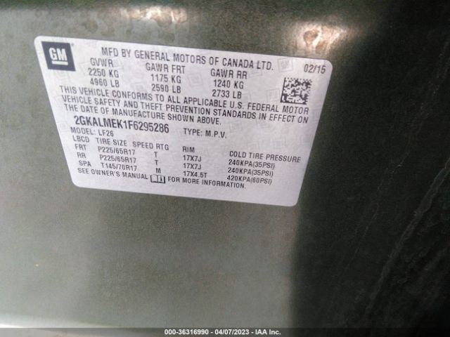 2GKALMEK1F6295286 GMC Terrain Sle