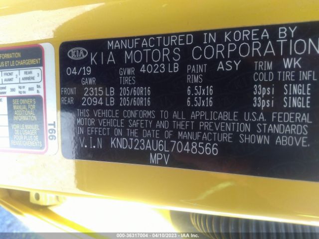 KNDJ23AU6L7048566 KIA SOUL LX
