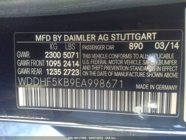 WDDHF5KB9EA998671 Mercedes-Benz E-class E 350