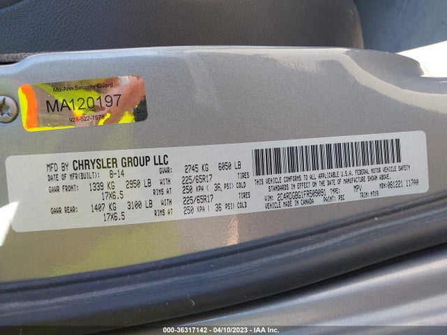 Dodge Grand Caravan Se 2015 2C4RDGBG1FR509091 Image 11