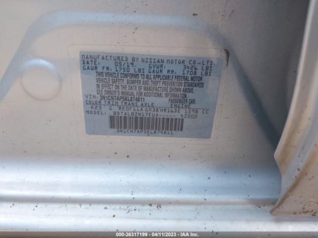 3N1CN7AP5KL874811 Nissan Versa Sedan Sv