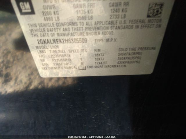 2GKALNEK2H6305509 GMC Terrain Sle