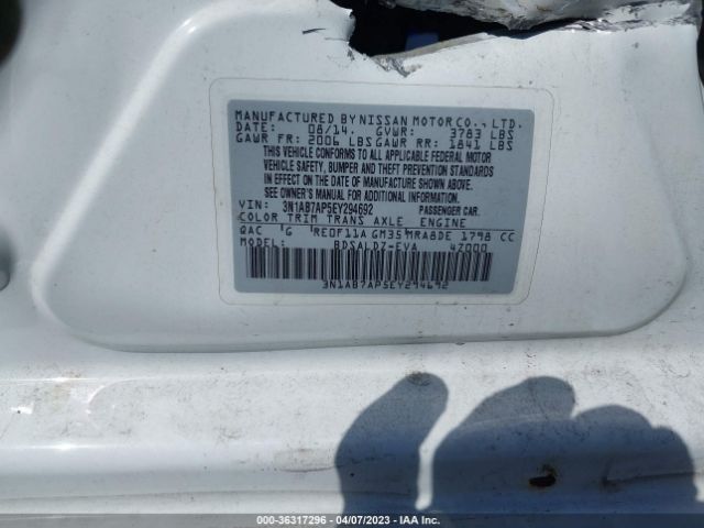 3N1AB7AP5EY294692 Nissan SENTRA SV