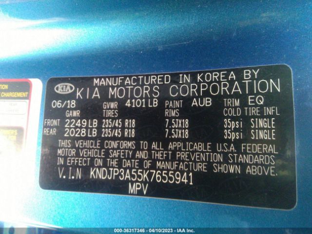 KNDJP3A55K7655941 KIA SOUL +
