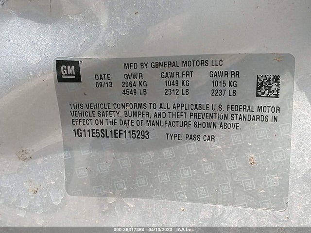 Chevrolet MALIBU LT 2014 1G11E5SL1EF115293 Image 10