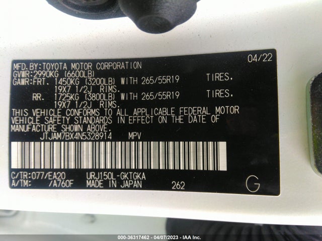 2022 Lexus GX, VIN: JTJAM7BX4N5328914