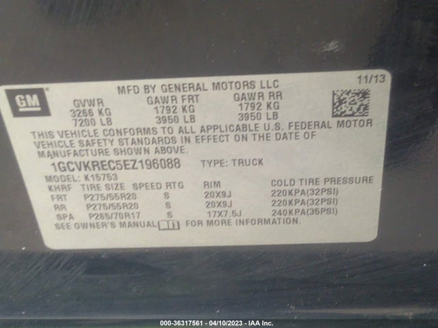 Chevrolet Silverado 1500 Lt 2014 1GCVKREC5EZ196088 Image 11