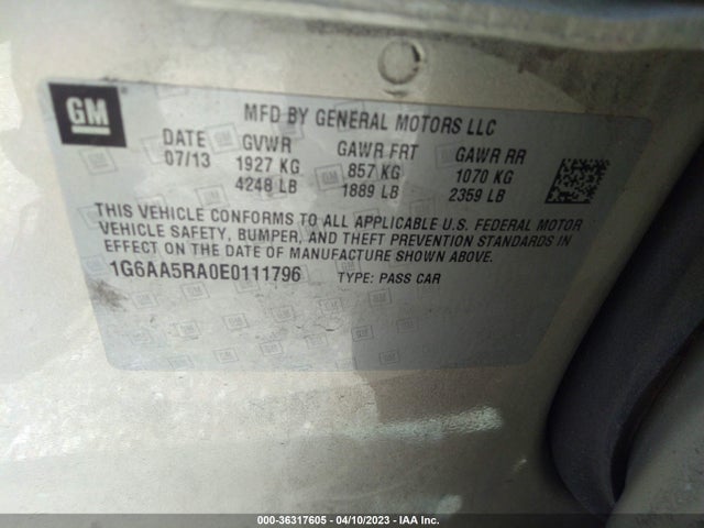 Cadillac Ats Standard Rwd 2014 1G6AA5RA0E0111796 Image 9
