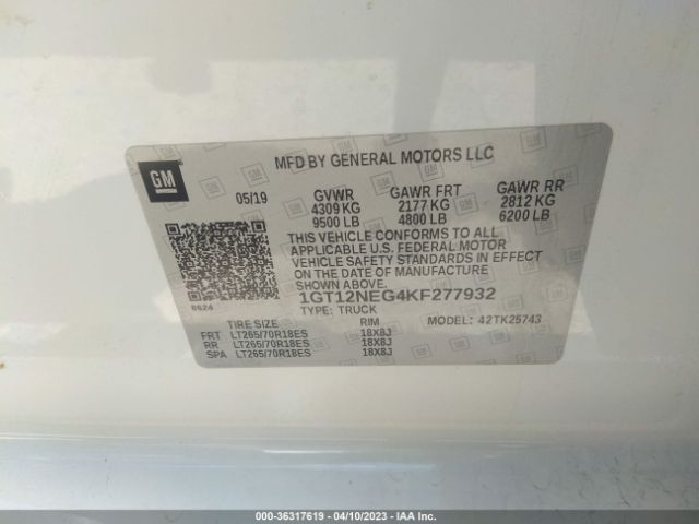 1GT12NEG4KF277932 GMC SIERRA 2500HD