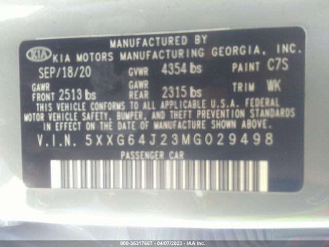 5XXG64J23MG029498 KIA K5 Gt-line