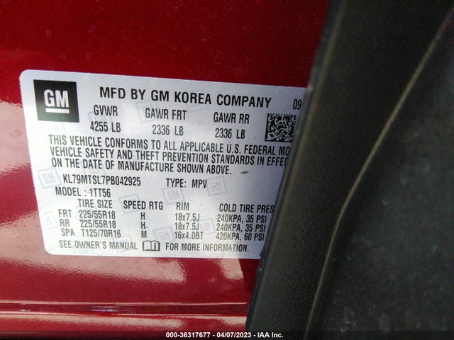 Chevrolet Trailblazer Rs 2023 KL79MTSL7PB042925 Image 9