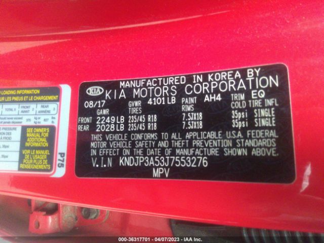 KNDJP3A53J7553276 KIA SOUL +