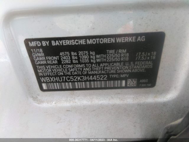 WBXHU7C52K3H44522 BMW X1 Sdrive28i