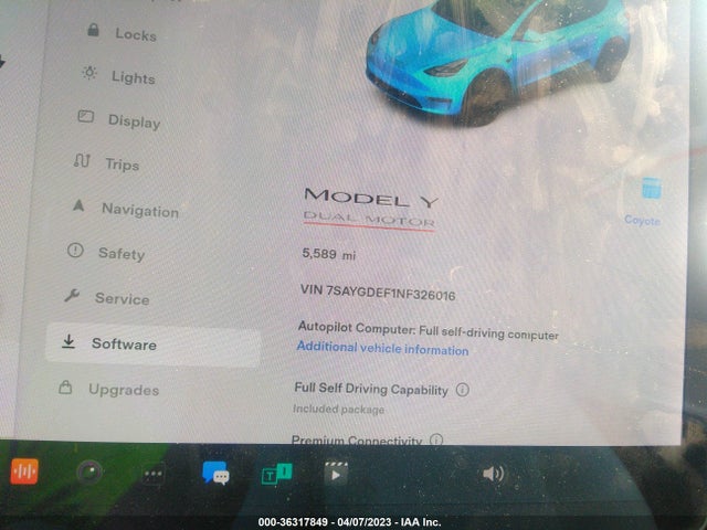 Tesla Model Y Performance 2022 7SAYGDEF1NF326016 Image 7