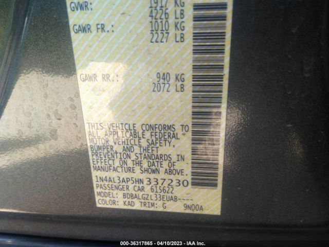 1N4AL3AP5HN337230 Nissan Altima 2.5 S