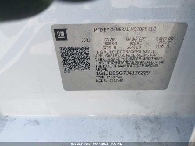 Chevrolet SONIC LT 2018 1G1JD6SG7J4136229 Image 10