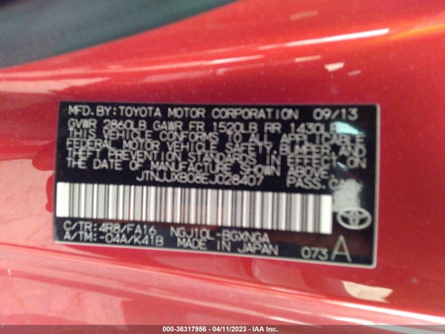 2014 Scion IQ, VIN: JTNJJXB08EJ028407