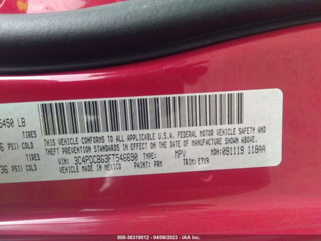 3C4PDCBG3FT546690 Dodge Journey Sxt