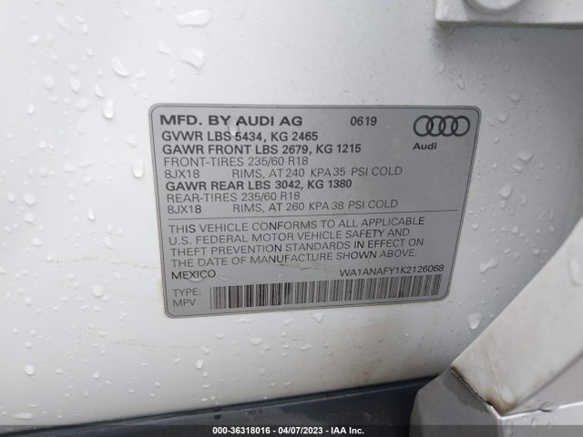 WA1ANAFY1K2126068 Audi Q5 PREMIUM