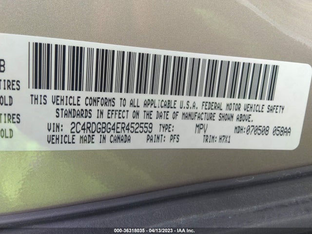 Dodge Grand Caravan American Value Pkg 2014 2C4RDGBG4ER452559 Image 9