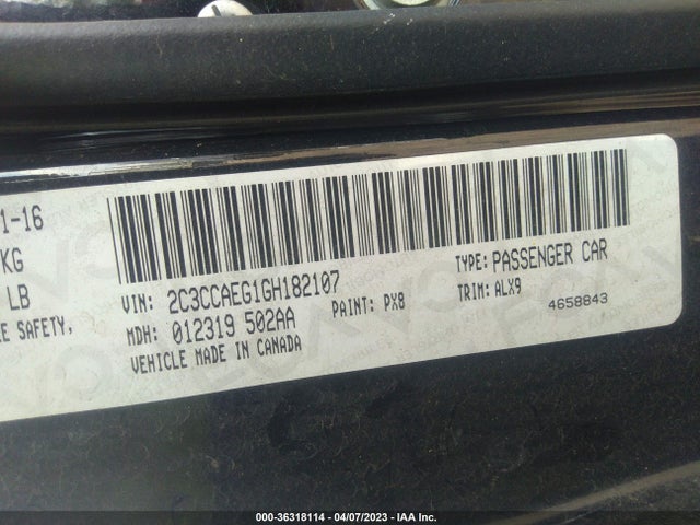 2C3CCAEG1GH182107 Chrysler 300 300c