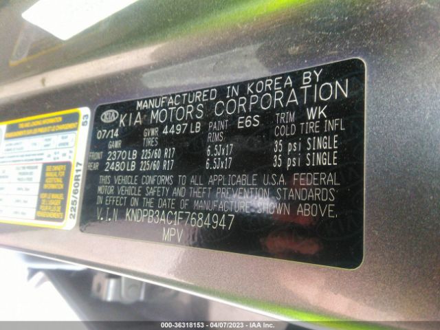 KNDPB3AC1F7684947 KIA Sportage Lx