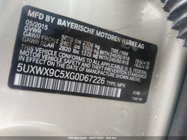 5UXWX9C5XG0D67226 BMW X3 Xdrive28i