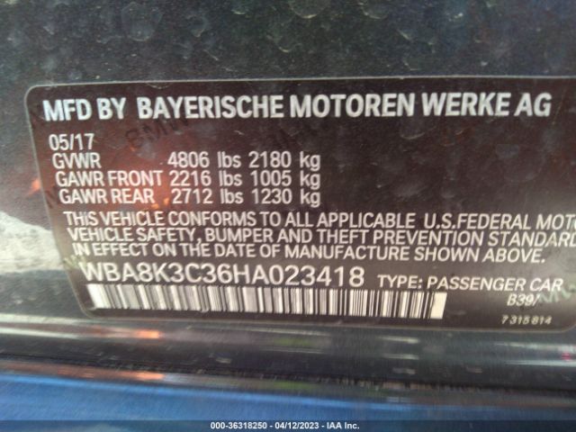 WBA8K3C36HA023418 BMW 3 Series 330i Xdrive