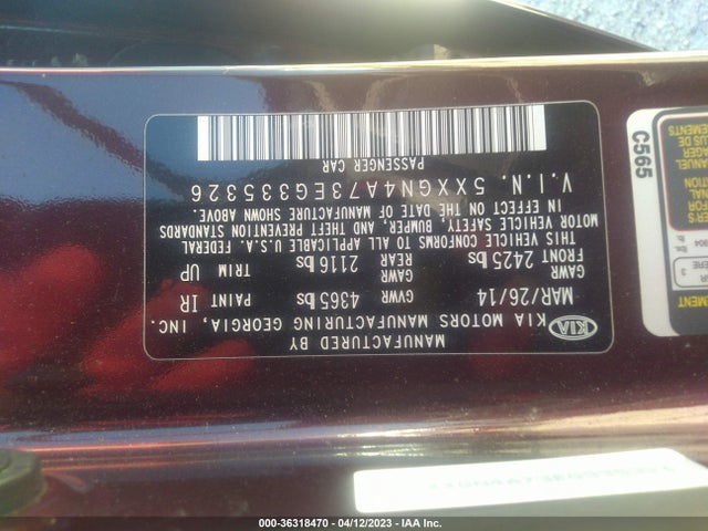 KIA OPTIMA EX 2014 5XXGN4A73EG335326 Image 10