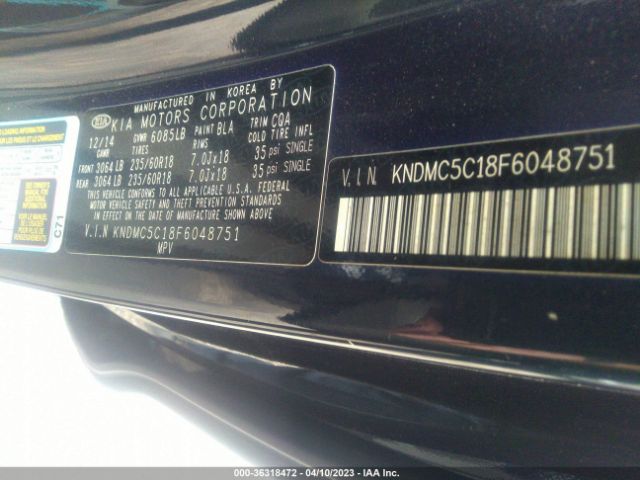 KNDMC5C18F6048751 KIA SEDONA EX