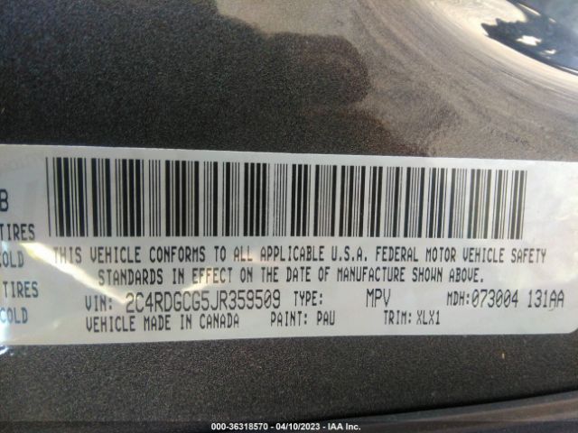 2C4RDGCG5JR359509 Dodge Grand Caravan Sxt