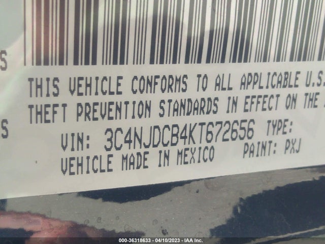 3C4NJDCB4KT672656 Jeep Compass Limited